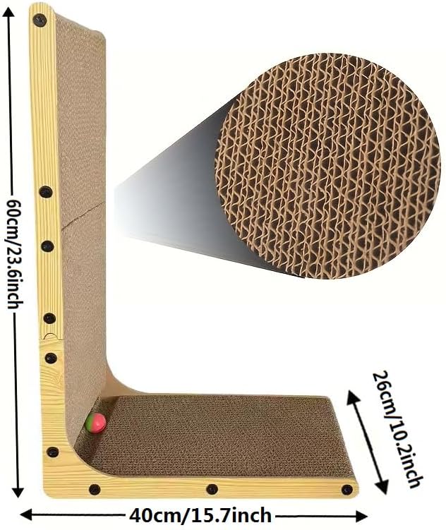 KVV Cat Scratcher, 23.6 Inch L Shaped Cat Scratch Pad