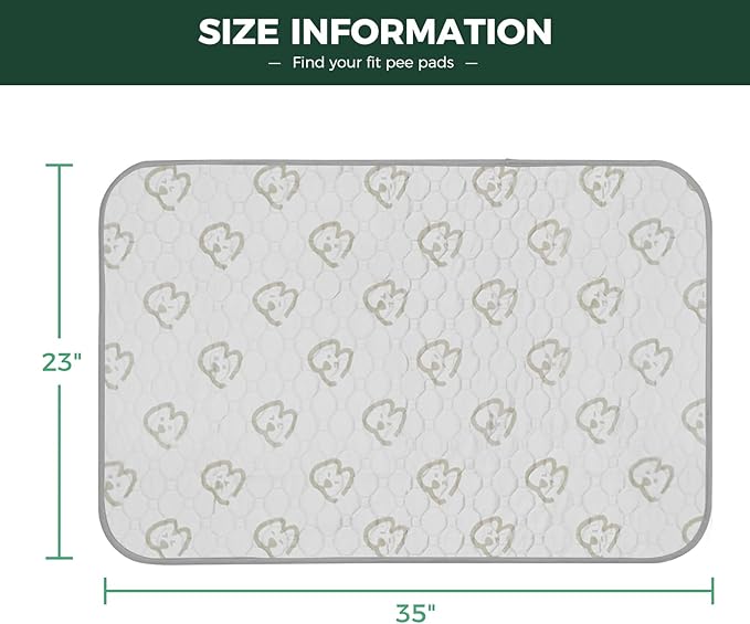 FXW Washable Pee Pads for Dogs, Puppy Pads with Super Absorbent, Specifically Designed for 36inch Cages, 35" × 23" Rectangle, Khaki, 2 Packs
