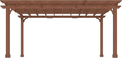 MUPATER 12x16 FT All Cedar Wood Wooden Pergola, Pergola Kit with Stakes, Quality Wood Supported Structure, Snow and Wind Supported, Outdoor Garden Shelter with Cedar Framed for Backyard, Deck, Lawn