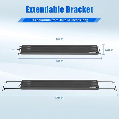 AQUANEAT LED Aquarium Light 48 to 54 Inch with Timer, auto on Off, Adjustable Brightness, Full Spectrum, Daylight Moonlight Mode, for Fresh Water Low-to-Mid Light Plants
