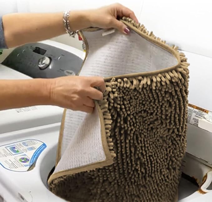 Muddy Mat® Shown on TV – Super Absorbent Door Mat Indoor, Microfiber Quick Dry Chenille Entryway Rug, Non-Slip Front Door Mat, Indoor Mats for Entryway, Machine Washable Pet Rug, Beige 36"x72"