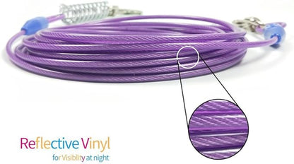 Petest 25ft Tie-Out Cable with Crimp Cover & Buffer Spring for Large Dogs Up to 90 Pounds