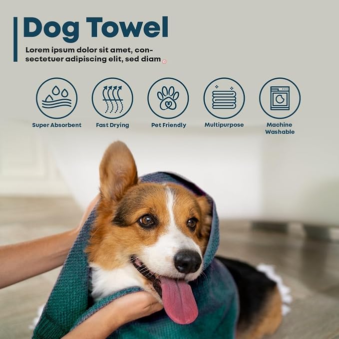 Extra Large Dog Towel Soft Absorbent Bath Pet Towels for Drying Dogs, Elastic Terry Microfiber Soft Towel, Machine Washable, Quick Dry, Multipurpose (L, XL, 2XL) (Purple, L)