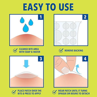 Cutter Bug Bite Patches Itch Relief Hydrocolloid Patches for Kids & Adults, Absorbs Fluids, Helps Heal, Prevents Scratching, Mosquito Itch Relief, Hydrocortisone & Suction Tool Alternative, 153 Count