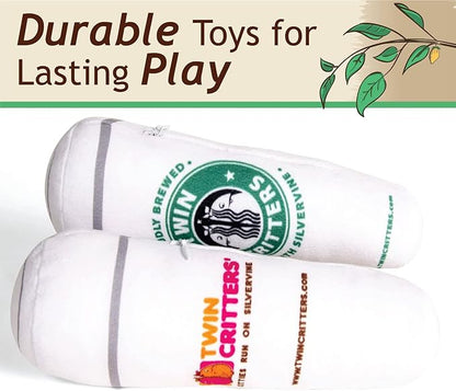 KittiBuzz 2-Pack Organic Silvervine Catnip Substitute Toys for Cats & Kittens | 100% All-Natural Wild Harvested Silvervine | 2 Refillable Coffe Cup Kicker Cat Toys