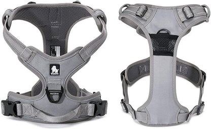 TRUE LOVE Adjustable No-Pull Dog Harness Reflective Pup Vest Harnesses Comfortable Control Brilliant Colors Truelove TLH5651(Gray,XS)
