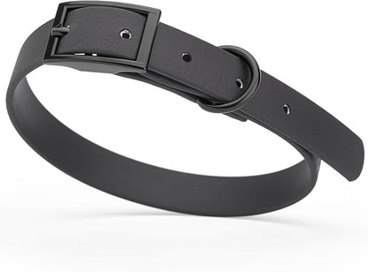 Dogline Biothane Waterproof Dog Collar Strong Coated Nylon Webbing with Black Hardware Odor- Proof for Easy Care Easy to Clean High Performance Fits Small Medium or Large Dogs, Cherry Red