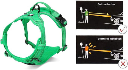 Truelove No Pull Dog Harness with Easy Control Handle and 2 Leash Attachments,Reflective Adjustable Pet Vest