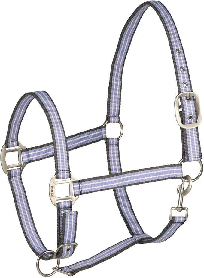 HORZE Adepto Adjustable Horse Halter | Soft, Durable Polyester - Languid Lavender Purple - Warmblood
