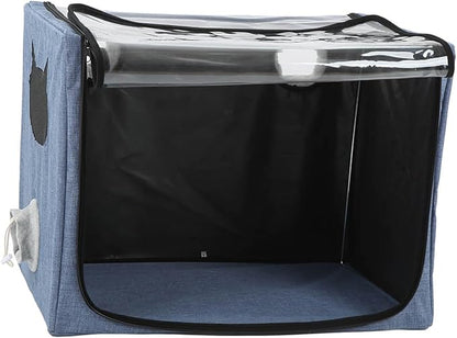 Puppy Nebulization Box, Small Pet Oxygen Inhalation, Cat and Dog Atomization Box Oxygen Inhalation Machine Dedicated Folding Atomization Box Pet Oxygen Therapy Cage for Cough Breathing Treatment Box