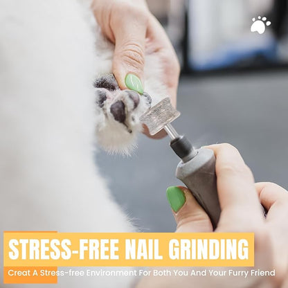 CAELUM Diamond-Coated Pet Nail Grinder Bit, 1/8” Shank for Dremel Nail Tools, Durable & Low-Noise Nail Trimmer for Dogs, Top & Side Grinding, Gentle, Precise Nail Grooming（80grit）