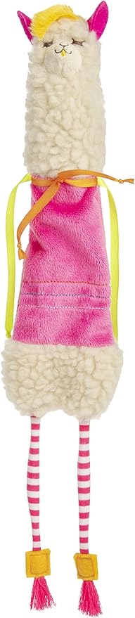 SmartyKat Leggy Llama Kicker Plush Catnip Cat Toy - White/Pink, One Size