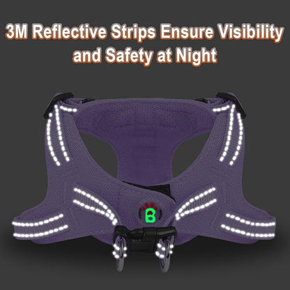 Dog Harness Step in Dog Vest Harness, Reflective Adjustable Puppy No Pull Harness Breathable Soft for Small and Medium Dogs Cats, Violet Purple, S