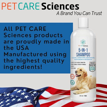 Gallon Bottle 5 in 1 Dog Shampoo for Itchy Skin - Sensitive Skin Dog Shampoo for Smelly Dogs - Dog Shampoos & Conditioners - Made in The USA