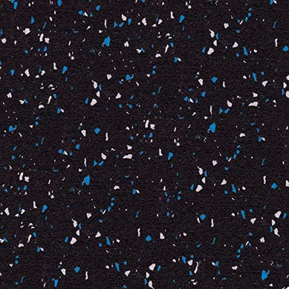 American Floor Mats 1/4in (7mm) Thick 10% Blue/Grey 4' x 16' Heavy Duty Rubber Rolls, Protective Exercise Mats, Home Gym Rubber Flooring