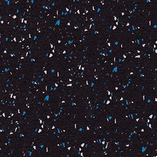 American Floor Mats 1/4in (7mm) Thick 10% Blue/Grey 4' x 13' Heavy Duty Rubber Rolls, Protective Exercise Mats, Home Gym Rubber Flooring