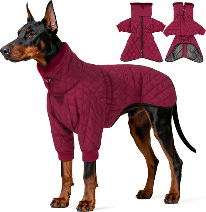 Waterproof Fleece-Lined Dog Snow Jacket with High Collar – S–3XL