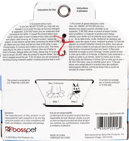 Boss Pet Snap Around Tree Tie Out Cable 10ft For Dogs Up to 60 lb