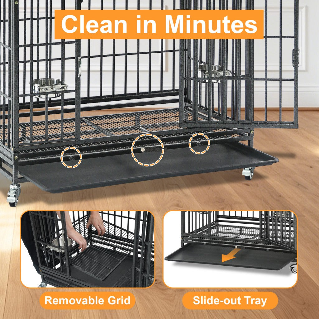37" Stackable Heavy Duty Dog Crate 371D03