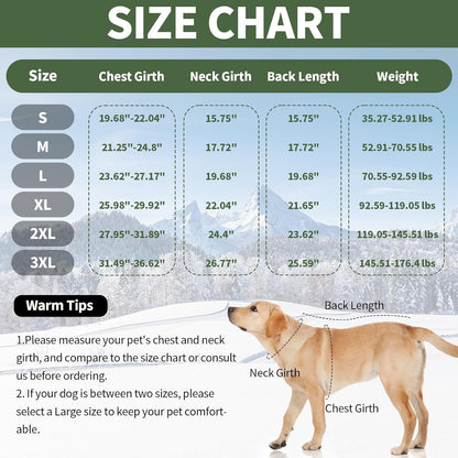 Waterproof Fleece-Lined Dog Snow Jacket with High Collar – S–3XL