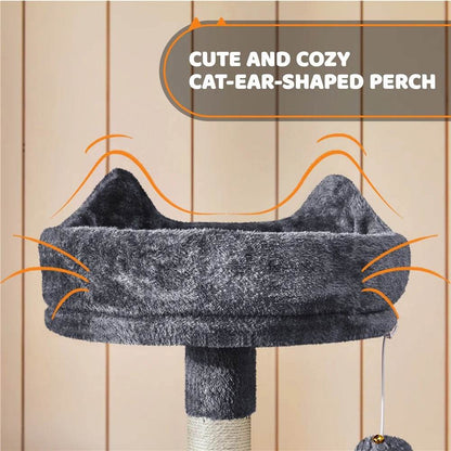 Renwick 69in Large Cat Tree Tower with Condos &amp; Scratching Board - Dark Gray