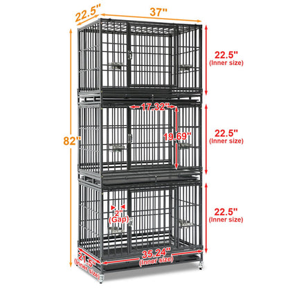 37" Stackable Heavy Duty Dog Crate 371D03
