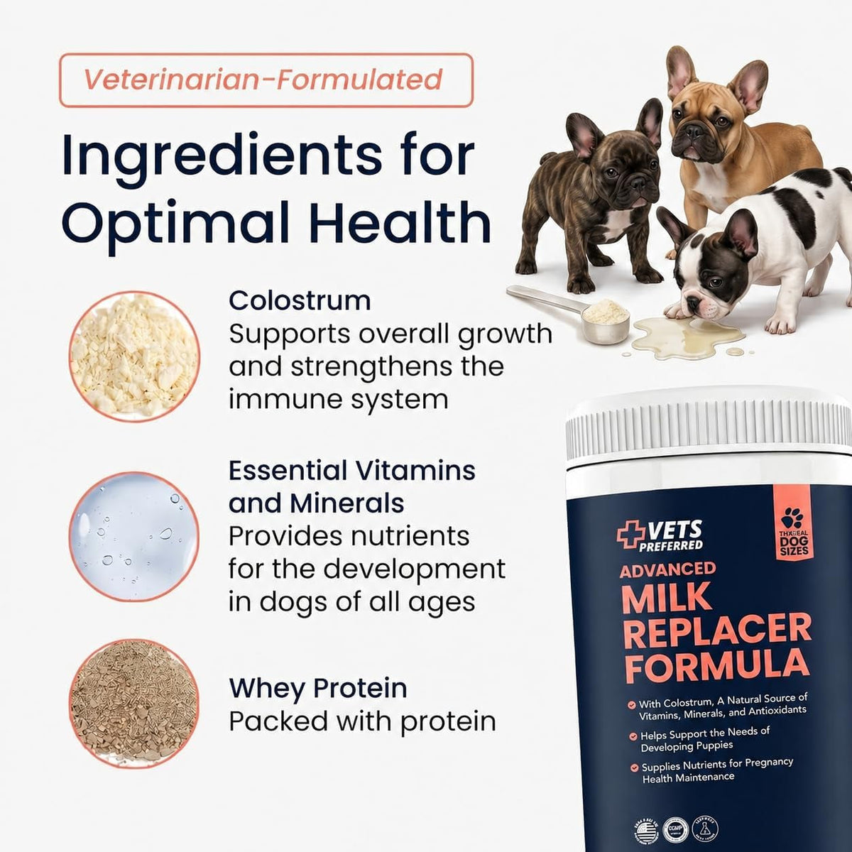 Vets Preferred Puppy Milk Replacer with Colostrum – 12 oz