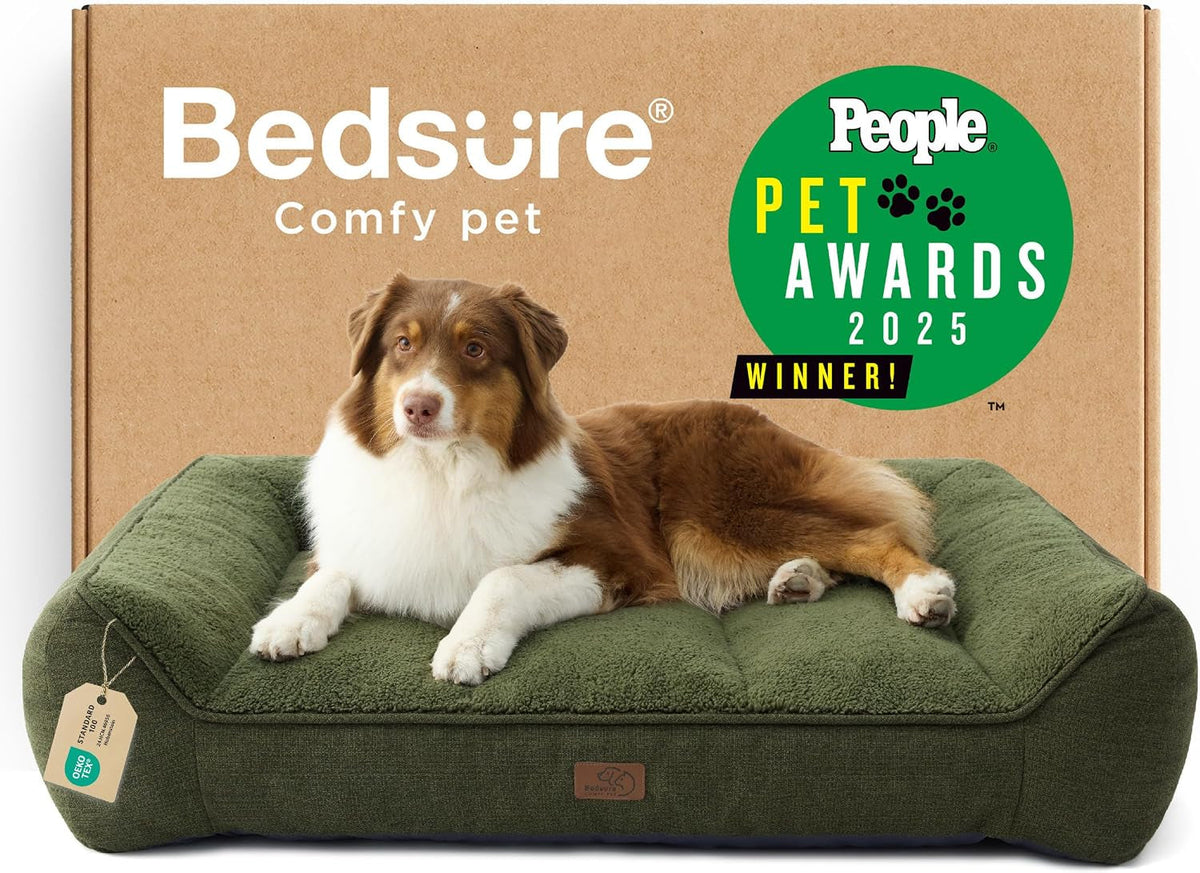 Bedsure Supportmax Orthopedic Dog Bed – Extra-Thick Bolster Sofa