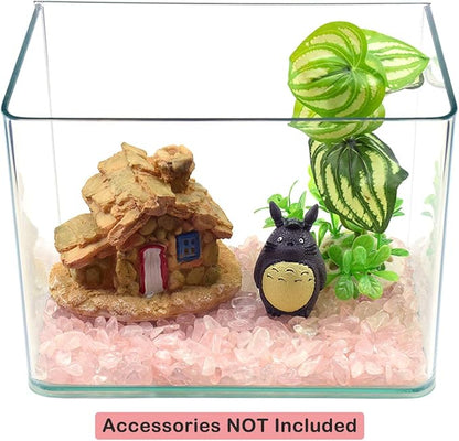WAYBER 1 Lb/460g Natural Pink Quartz Crystal Stones Irregular Aquarium Pebbles Rock Sands for Turtle Tank/Succulent Plants/Vase Decoration (Fill 1 Cup)