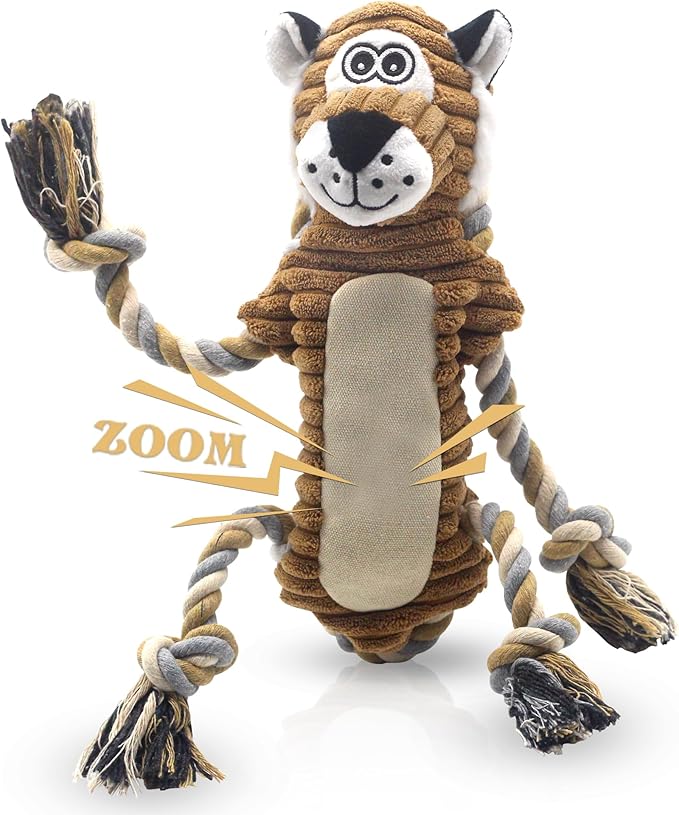Lion Squeaky Dog Toy – Plush Tug & Chew Stuffed Toy for Small, Medium & Large Dogs