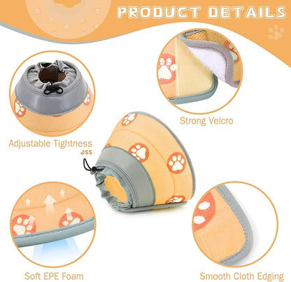 Cat Cone Collar Soft to Stop Licking After Surgery Cat Recovery Collar for Small Large Cats Adjustable Elizabethan Collar