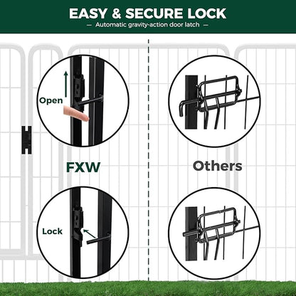 FXW Rollick Unleashed Dog Playpen for Indoor, Yard, RV Camping, 40 inch 48 Panels for Medium and Large Dogs, Black│Patented