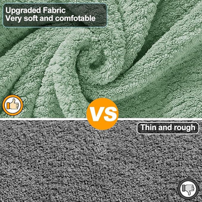 Medium to Large Size Dog Bathrobe, Quick Drying Super Absorbent Used for After Bathing, Warm Dog Towels, Adjustable Hoodies and Belts for Pet Dogs Bath Clothes Products (Green Jacquard, 4XL)