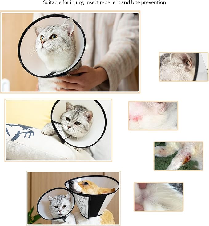 7-Piece Cat Bathing Set - Anti-Scratch Silicone Shoes, Claw Covers, Shower Net, Bathing Bag & Elizabethan Collar (Grey-3)
