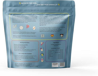LitChicks’ Calcified Seaweed for Laying Chickens - Crushed Oyster Shell Alternative - Highly Digestible - Single Ingredient - Helps with Egg Laying & Flock Health. (5lbs)