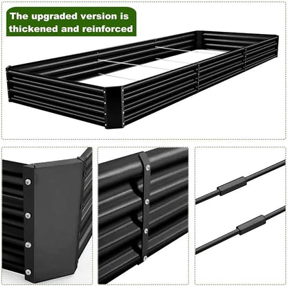 Land Guard 12×4×1ft Galvanized Raised Garden Bed Kit for Vegetables 2 Pack, Galvanized Super Large Metal Planter Raised Garden Boxes Outdoor (Gray)