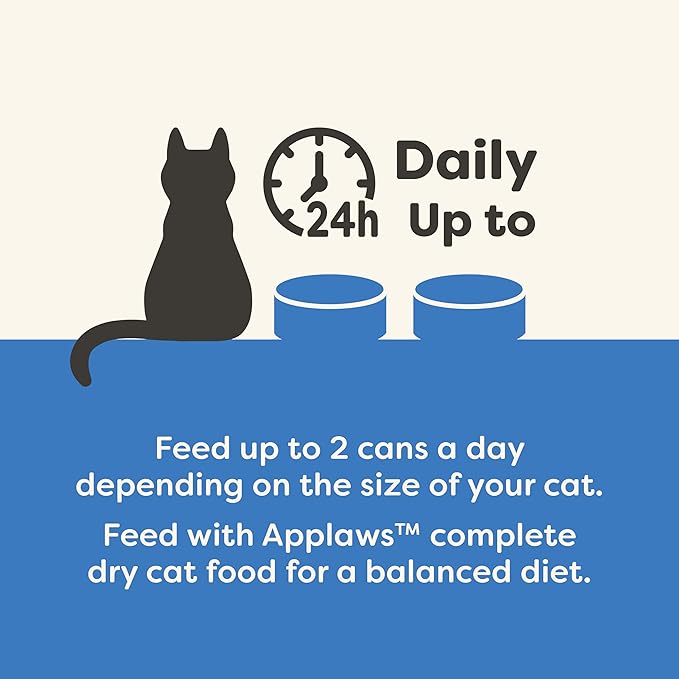 Applaws Natural Wet Cat Food, 24 Pack, Limited Ingredient Canned Wet Cat Food, Tuna Fillet in Broth, 2.47oz Cans