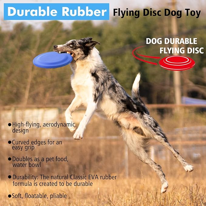 Durable EVA Dog Flying Disc – 9.25" Fetch Toy for Outdoor Play, Medium & Large Dogs