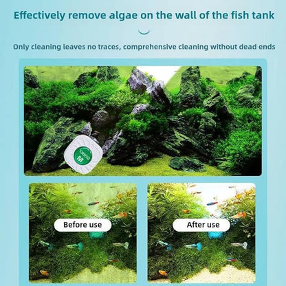 Mini Magnetic Aquarium Brush with Scraper Blade - Fish Tank Dirt Remover for Small Glass/Acrylic Tanks, Safe for Betta & Shrimp (5-20 Gallon) (Large with Scraper)