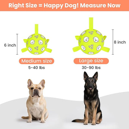 Durable Dog Soccer Ball with Straps – 6" Interactive Fetch & Tug Toy for Small & Medium Dogs