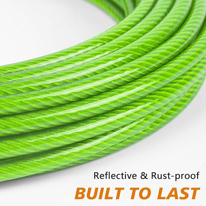 XiaZ 50FT Tie Out Cable for Dogs, Dog Leads for Yard Chew Proof, Heavy Duty Pet Tie Out Cable for Large Dogs Up to 250lbs,Durable Dog Runner Tether Line for Outdoor,Yard