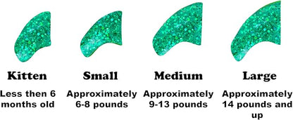 40 Pack Soft Nail Caps for Cat Claws Seafoam Glitter Kitten
