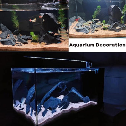 Unocho Aquarium Slate Rocks 10LB Fish Tank Stones Black Rocks for Aquarium,Aquascaping,Fish Tank Decoration, Reptile Basking Platforms, Bonsai & Garden-7Pcs 3-7inches