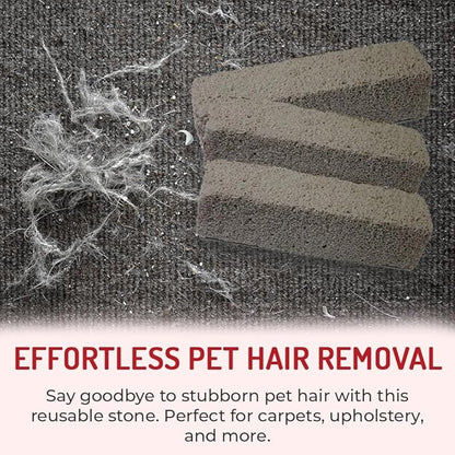 Pet Hair Remover Rock – 3 Pack Reusable Dog & Cat Hair Cleaner for Carpet, Upholstery & Auto Interiors – Easy Lint & Fur Removal Tool – No Roller or Brush