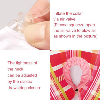 CuteBone Inflatable Cat Cone to Stop Licking After Surgery-Double Adjustable Neck Range P23SO00103S