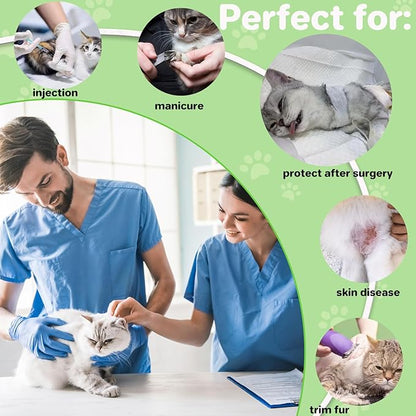 Soft Cat Cone Collar for Cats– Adjustable Lightweight Recovery E-Collar to Stop Licking, Scratching & Biting After Surgery, Comfortable Wound Healing Cone Alternative (Green, L)
