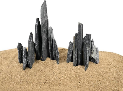 Natural Slate Stone Rocks 2 to 6 inch Aquariums Stone for Aquascaping,Terrariums,Reptile Enclosures,Paludariums, and Gardens-10lb
