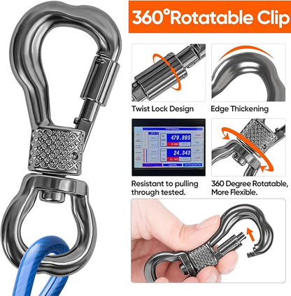 Tresbro 30FT Reflective Tie Out Cable for Dogs Up to 250 Pounds, Steel Wire Lead Leash Cable with Stainless Rotatable Clip, Lightweight and Enduring, Dog Lead Chains for Outside,Yard,Camping, Blue