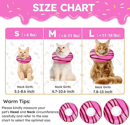 Cat Cone Collar Soft, Cat Recovery Collar for Wound Healing Cute Cat Adjustable Cat Cones to Stop Licking Comfortable Lightweight Neck Elizabethan Collars for Cats Purple