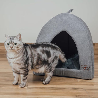 Best Pet Supplies Pet Tent-Soft Bed for Dog and Cat by - Gray, 20" x 20" x H:22"
